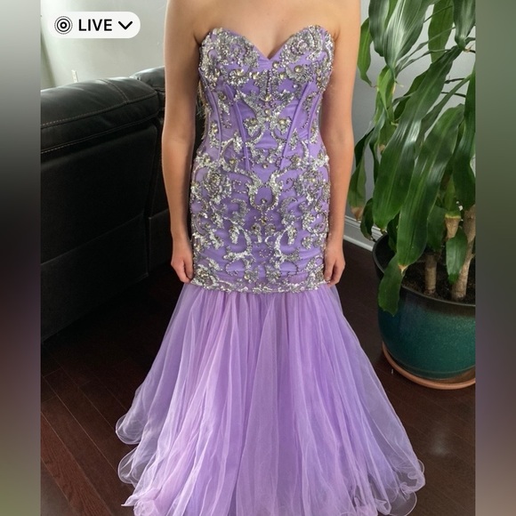 Sherri Hill Lavender Prom Dress - Picture 2 of 3